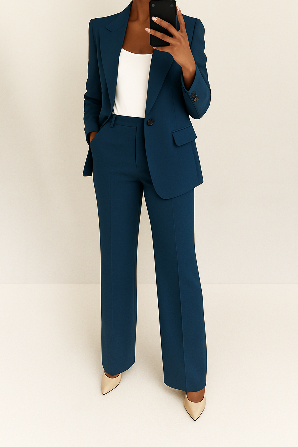 Women's Two Piece Full Length Blazer Suit