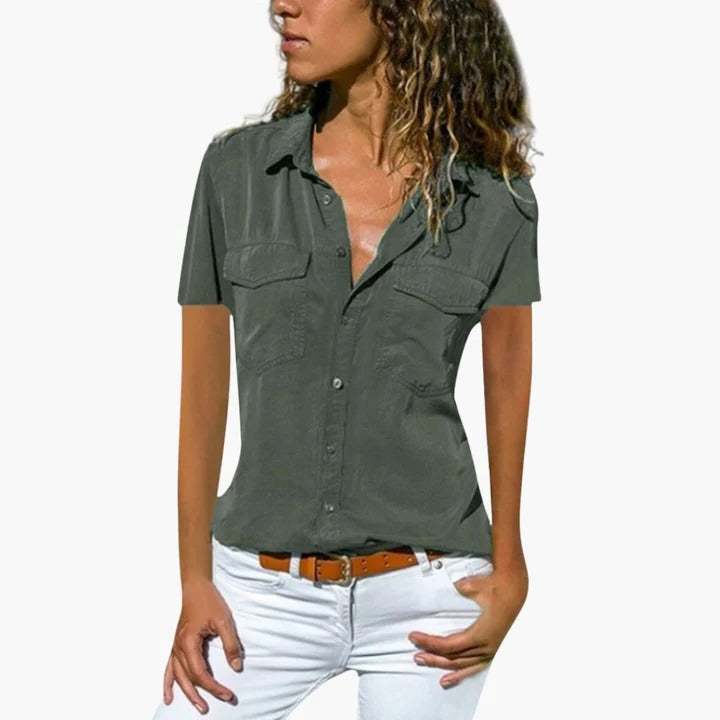 Women's Short Sleeve Button Down Shirt