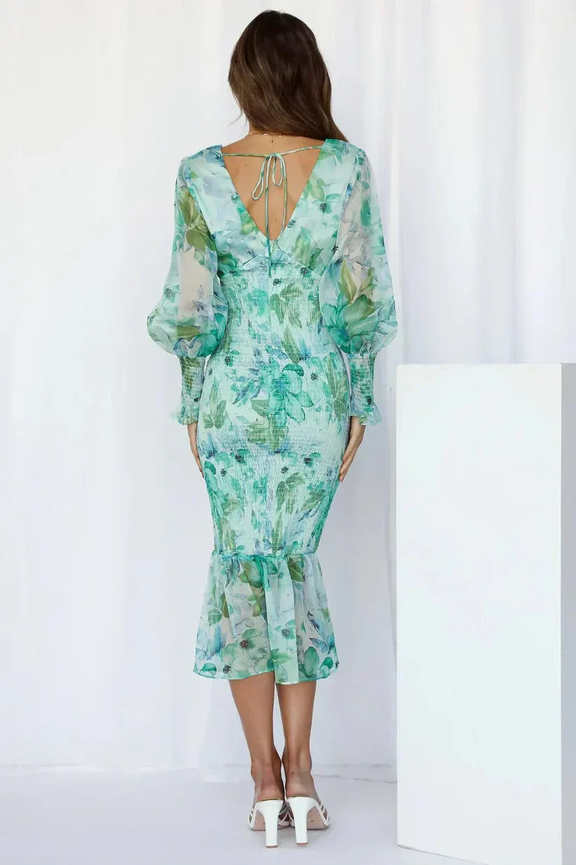 Women's Floral Evening Dress