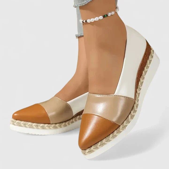 Women's Metallic Espadrille Loafers Platform Slip On Shoes