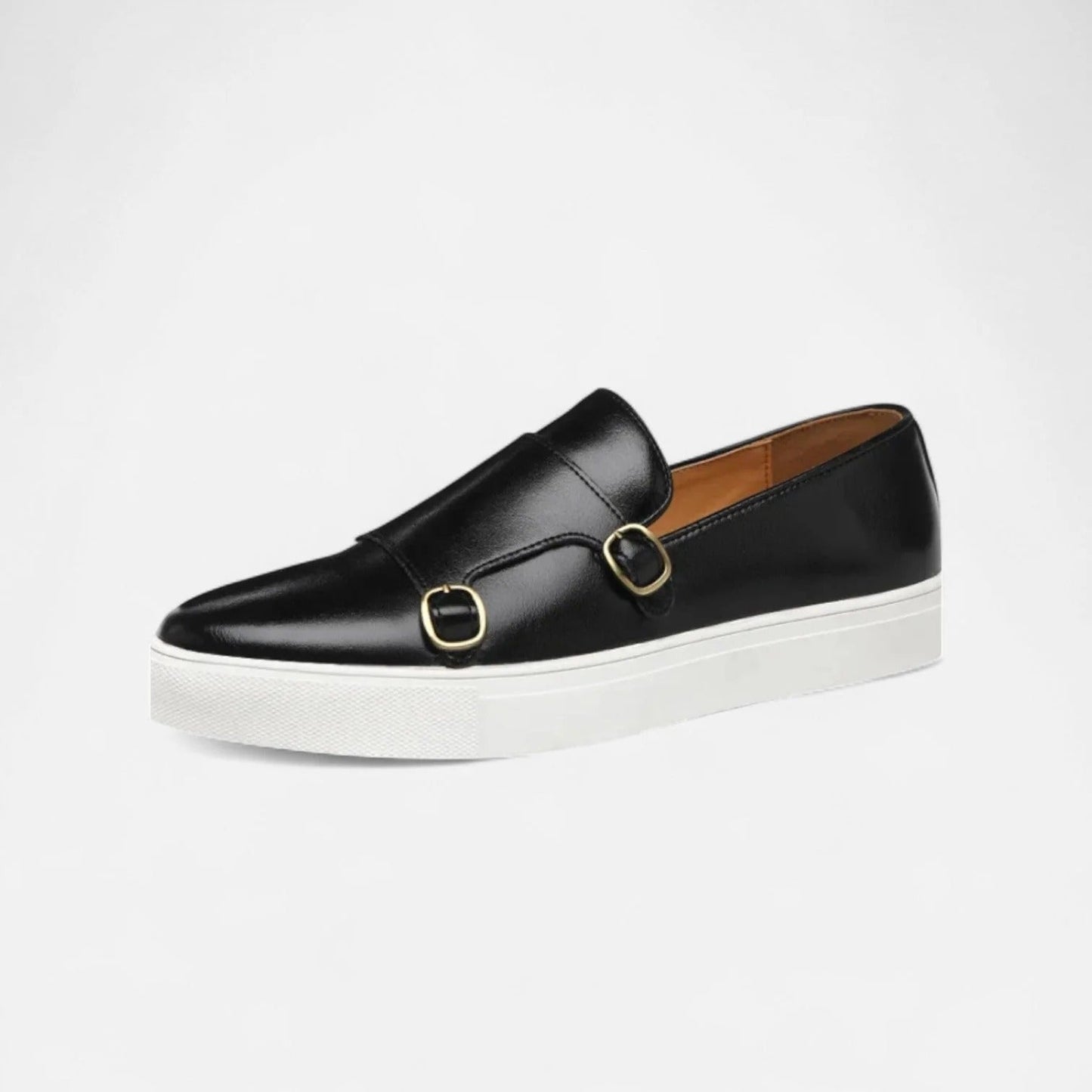 Men's Leather Double Monk Strap Loafers