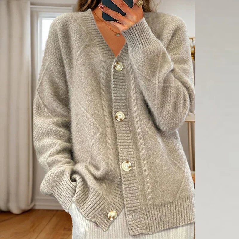Image of Joanna | Women's Button-Down V-Neck Cardigan