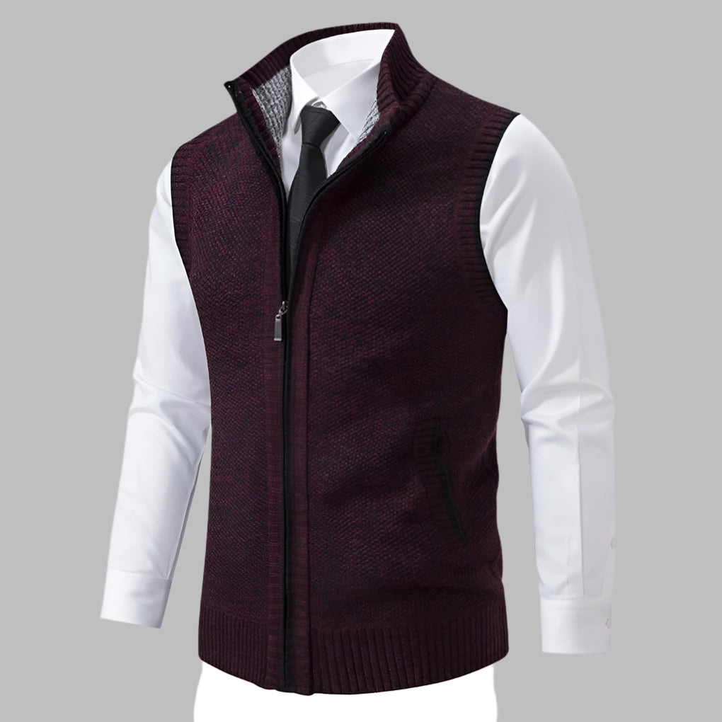 Men's Sweater Vest Full-Zip Knit