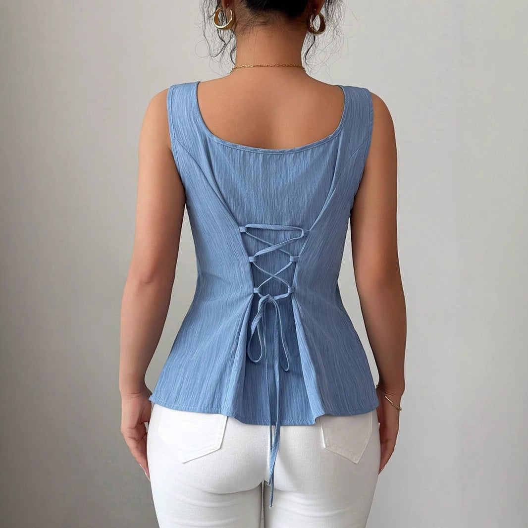Image of Julie | Women's Peplum Sleeveless Top