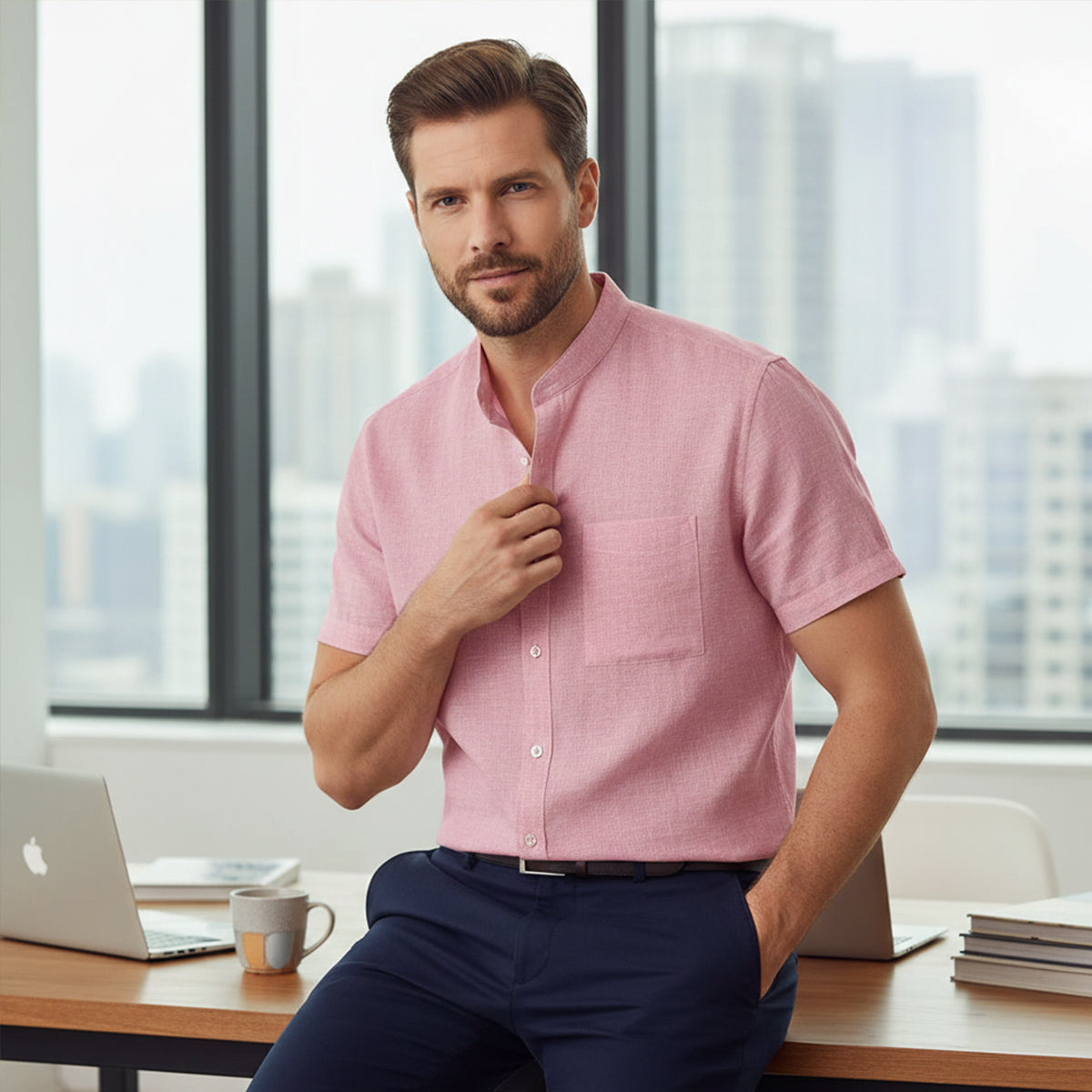 Men's Oversized Linen Cotton Beach Shirt