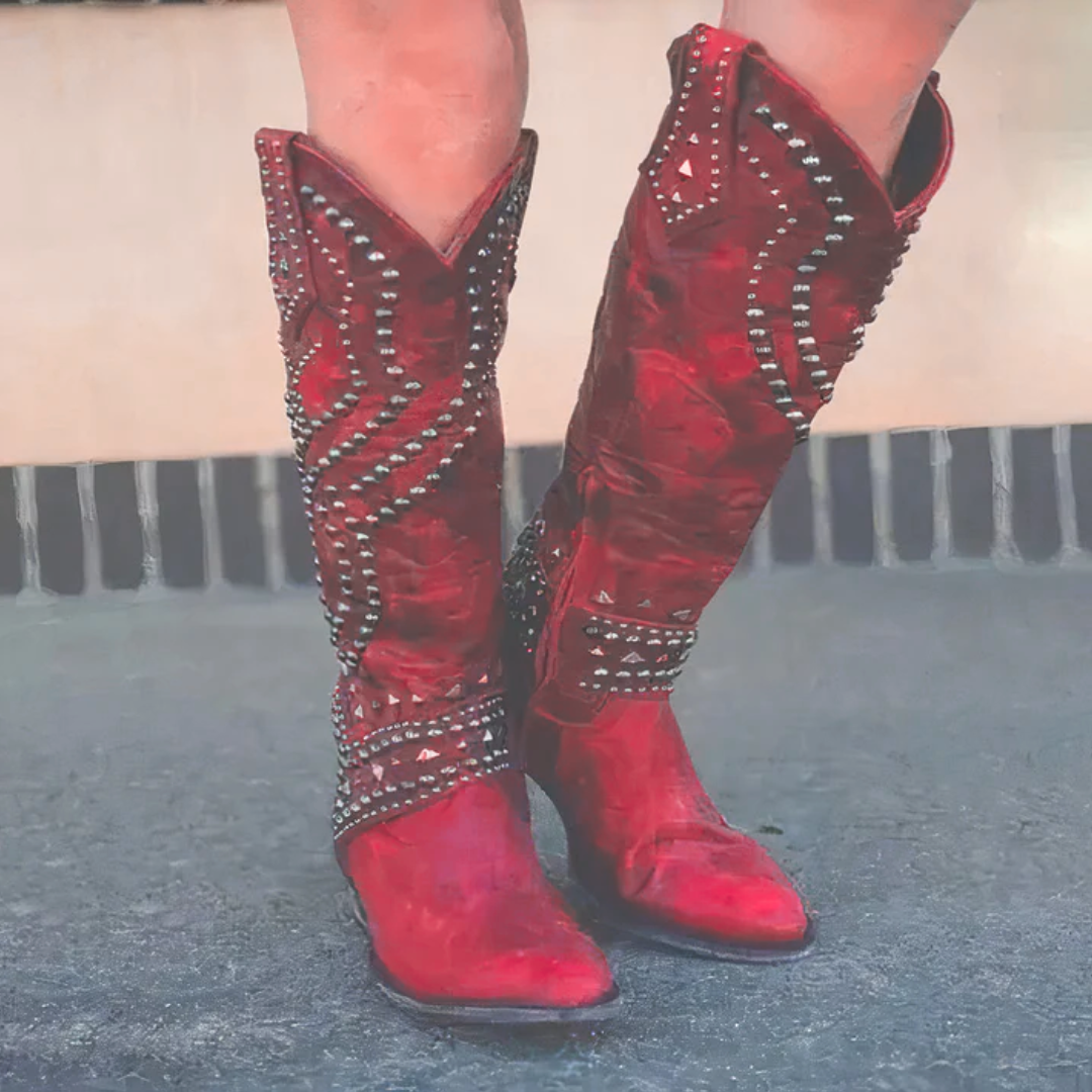Image of Marina | Women's Studded Knee High Boots