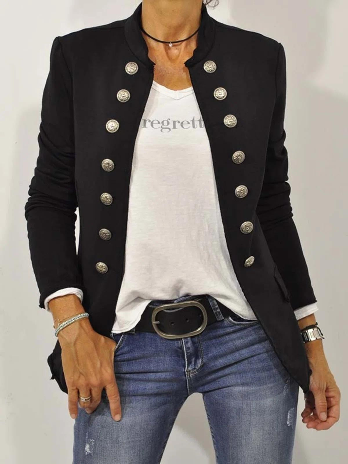 Women's Military Blazer Button Down - Vonnera
