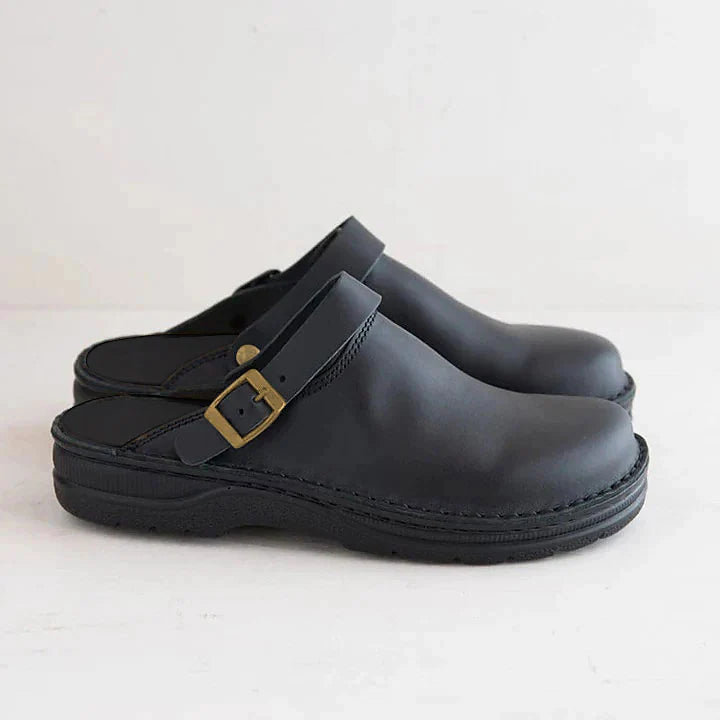 Orthopedic Leather Clogs Autumn Brown