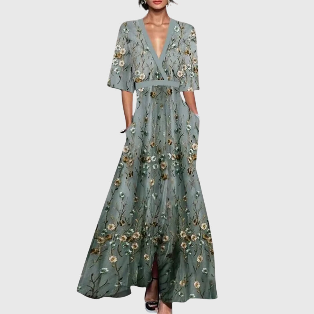 Women's Floral Maxi Dress Wrap Style