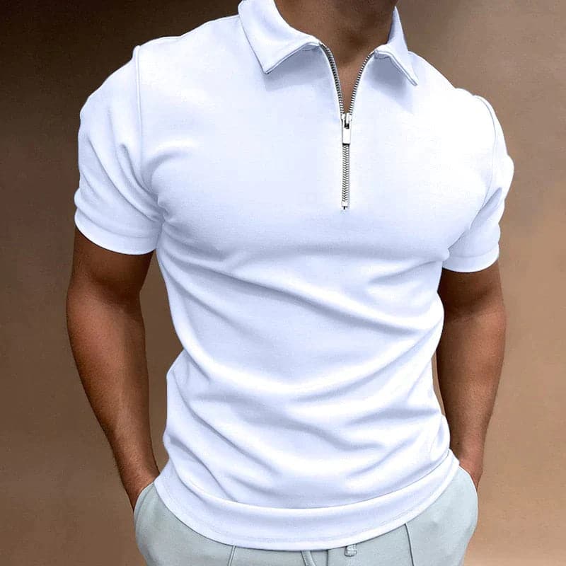 Image of Sam | Men's Zip Fitted Polo Shirt