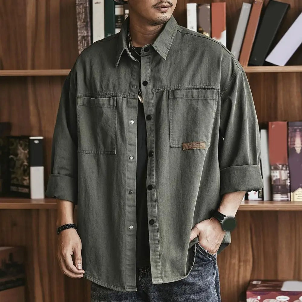 Image of Wayne | Men's Long Sleeve Button-Down Shirt