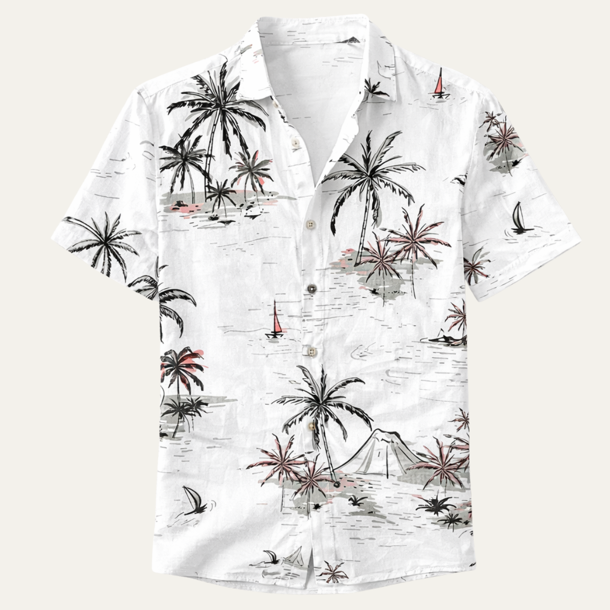 Men's Hawaiian Shirt Tropical Print Coconut Design - Vonnera