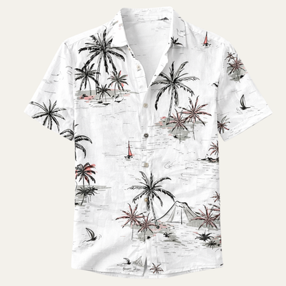 Men's Hawaiian Shirt Tropical Print Coconut Design - Vonnera