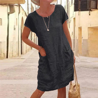 Women's Flowy Draped Tummy Control Dress - Vonnera