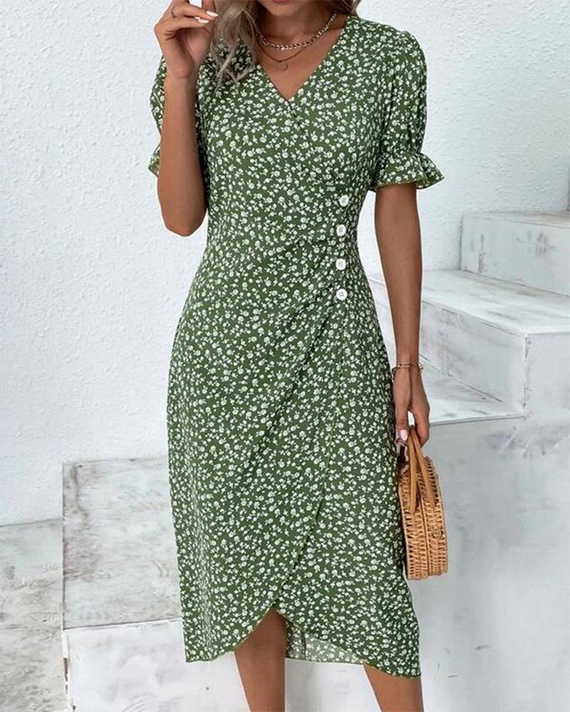Women's Ruffled Sleeve Dress - Vonnera