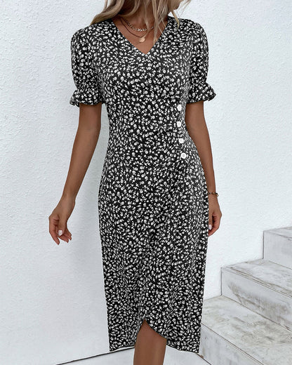 Women's V-Neck Dress Floral Print