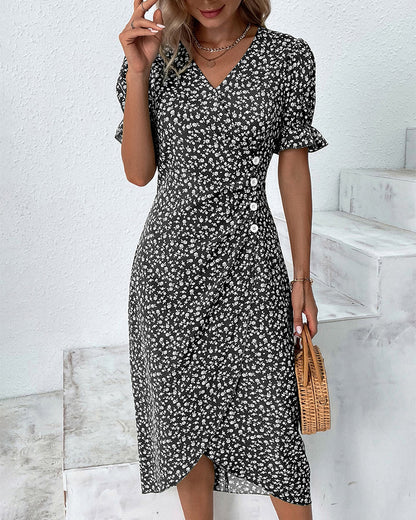 Women's Ruffled Sleeve Dress