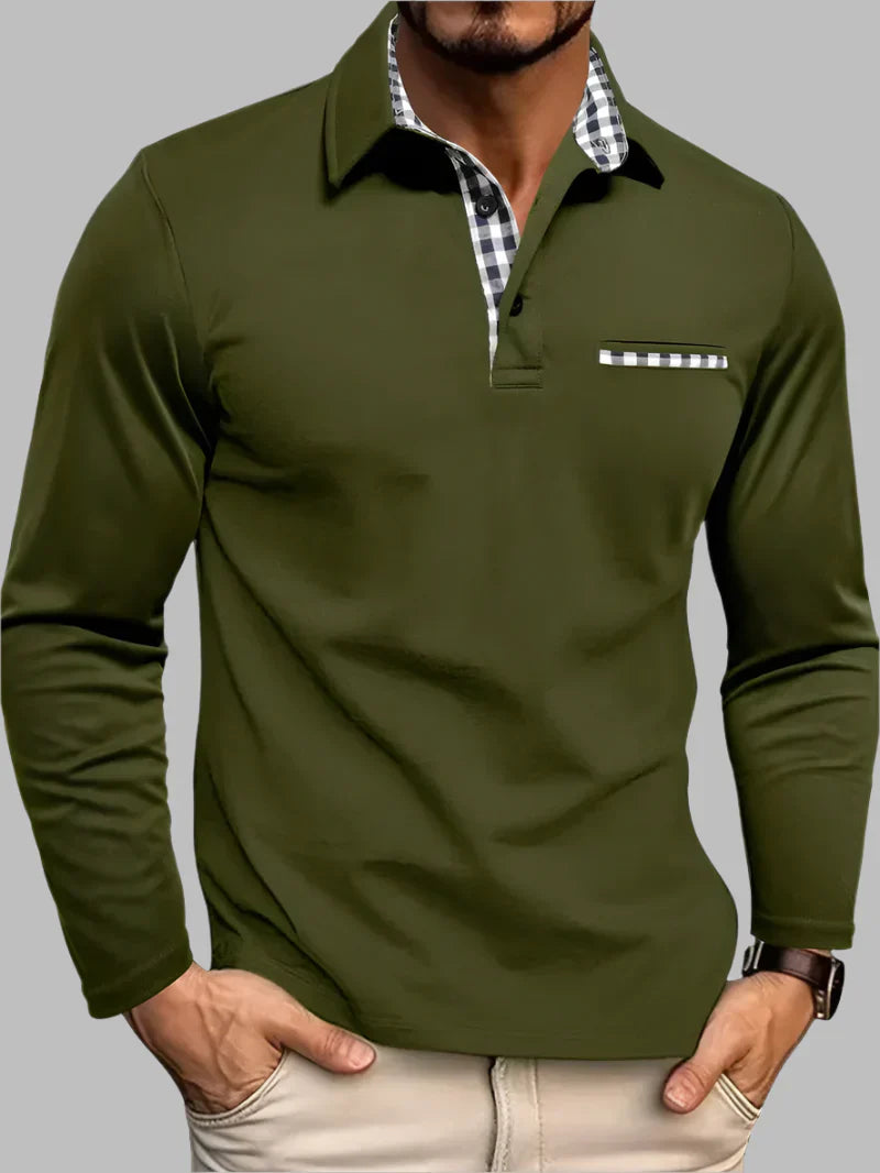 Men's Classic Long-Sleeve Polo Shirt