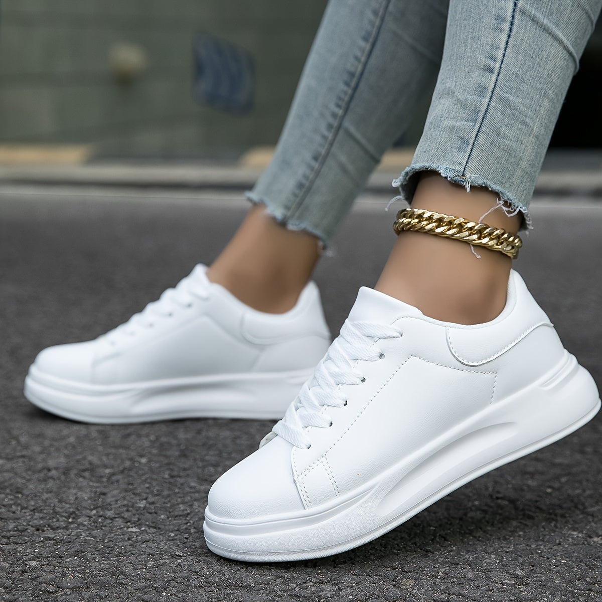 Women's Leather Sneakers Casual White