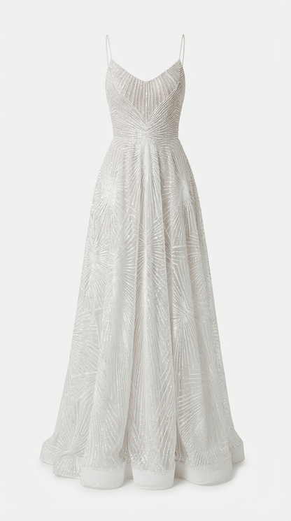 Women's Sequin Maxi Dress White