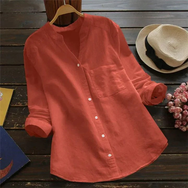 Women's Linen Cotton Blend Shirt - Vonnera