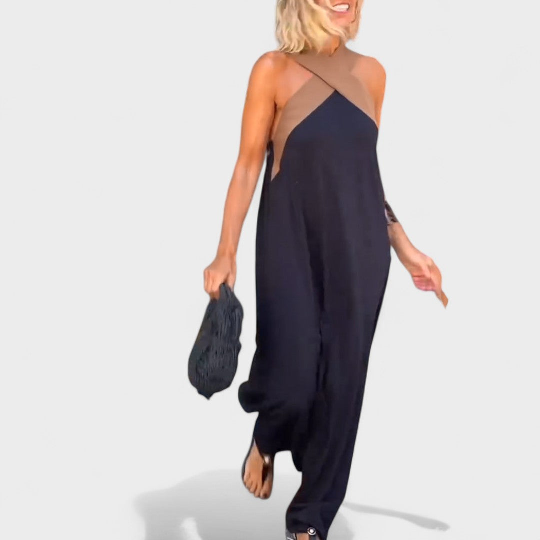 Elegant Women's Cross Neck Maxi Dress