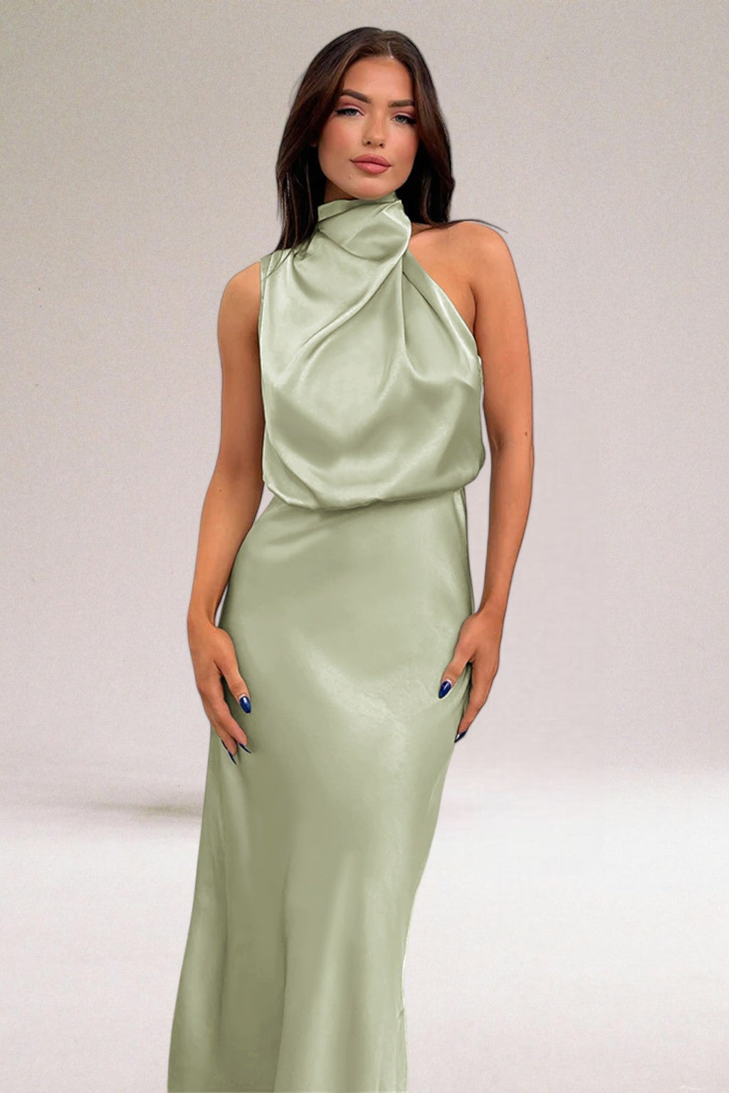 Elegant Women's Halter Neck Dress - Vonnera