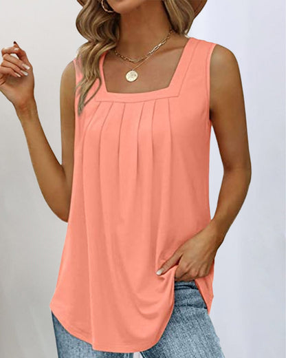 Women's Sleeveless Square Neck Blouse - Vonnera