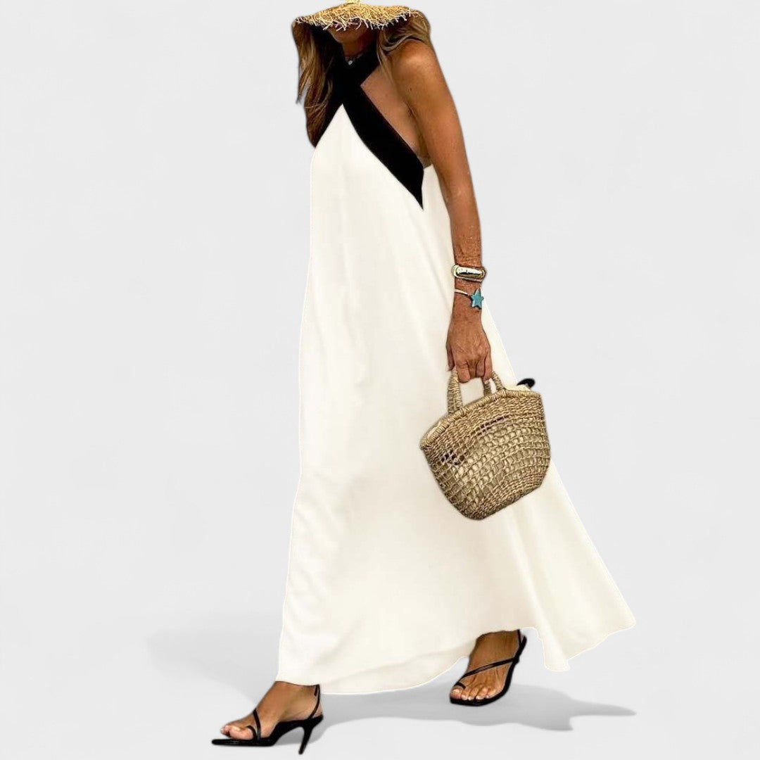 Elegant Women's Cross Neck Maxi Dress
