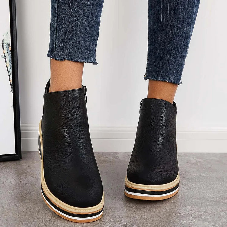 Women's Ankle Boots Side Zipper Style