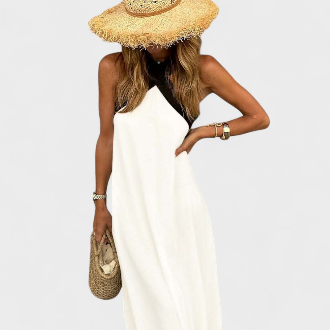 Elegant Women's Cross Neck Maxi Dress
