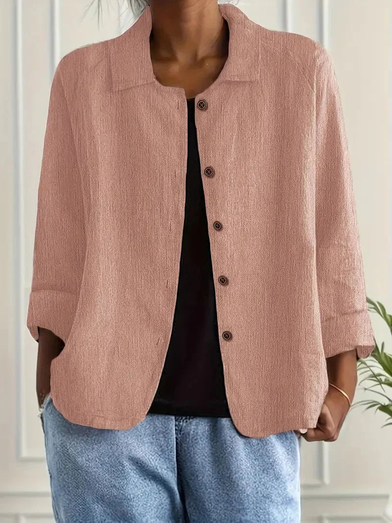 Women's Button Front Collared Blouse