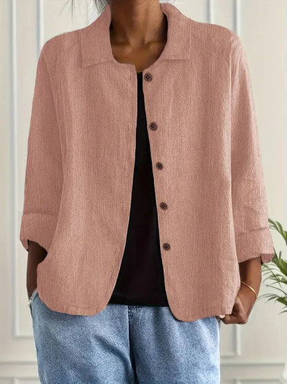 Women's Button Front Collared Blouse