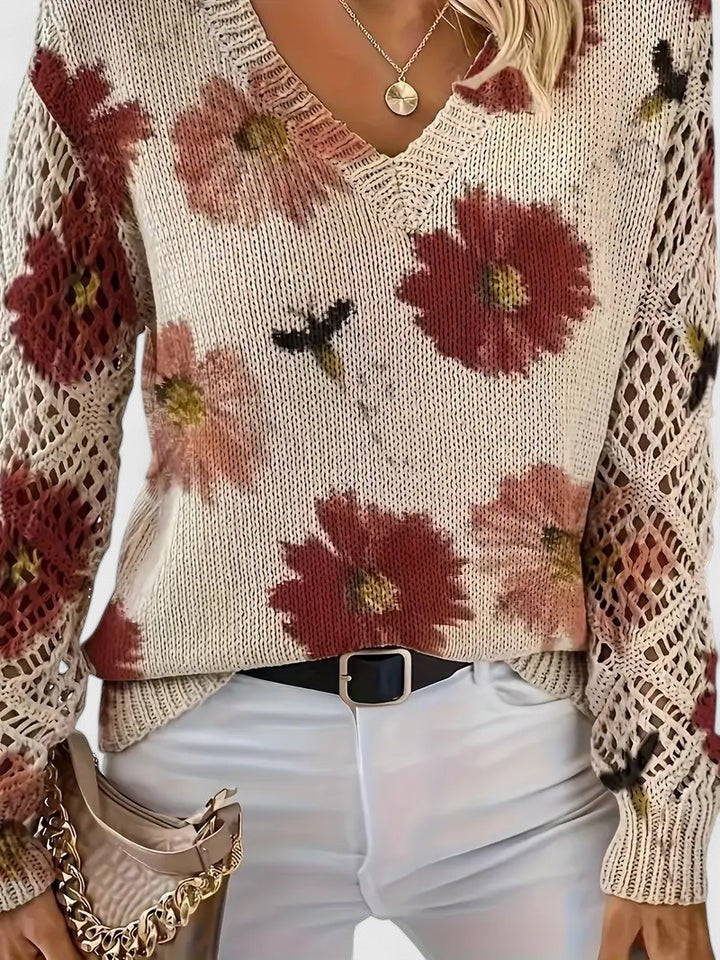 Elegant Women's Floral Sweater