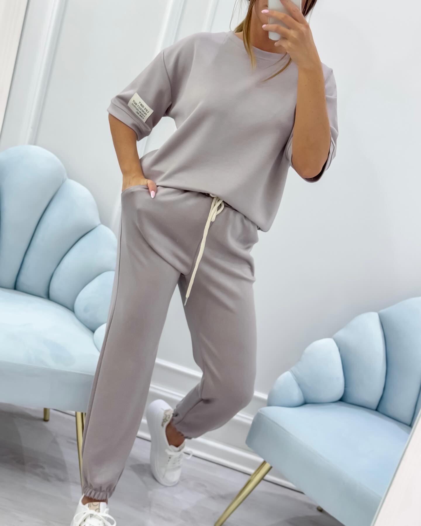 Women's Two Piece Short Sleeve Jogger Set