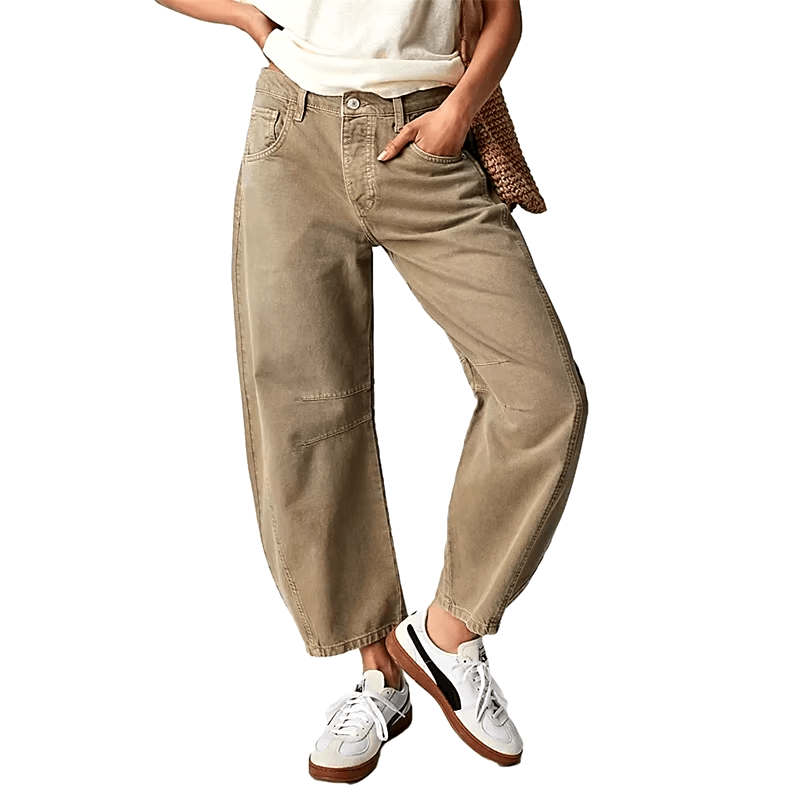 Mid-Rise Barrel Denim Jeans