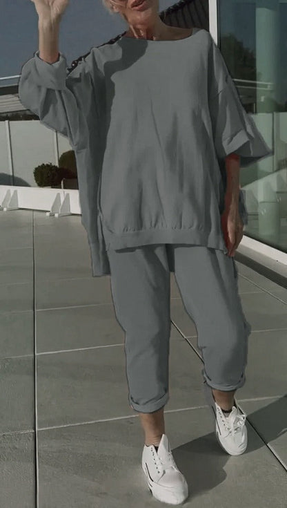 Women's Loungewear Set Loose Fit Pullover Pants