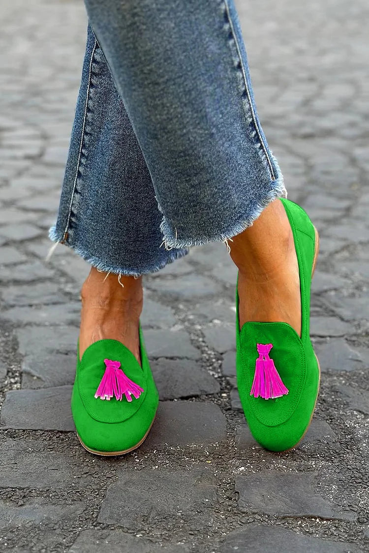 Women's Loafers Closed-Toe Tassel Detail - Vonnera