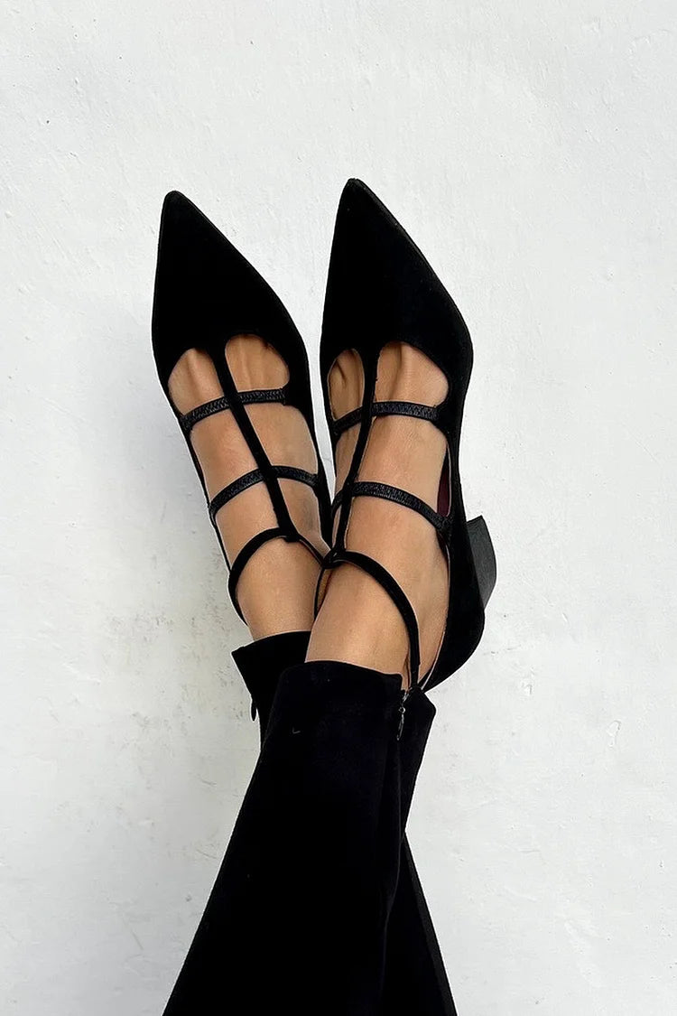 Women's Narrow Strap Flat Shoes - Vonnera