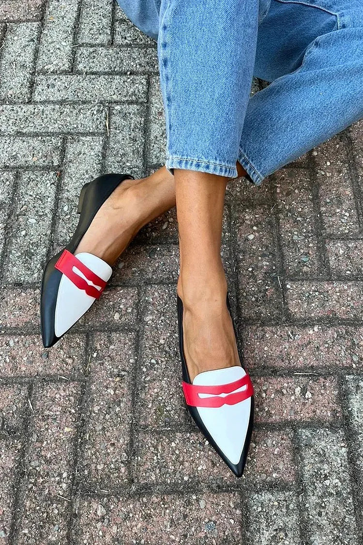 Women's Two-Tone Loafers Strap Detail - Vonnera