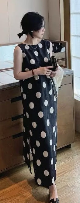 Harper | Women's Polka Dot Tummy Control Flowy Maxi Dress Cocktail
