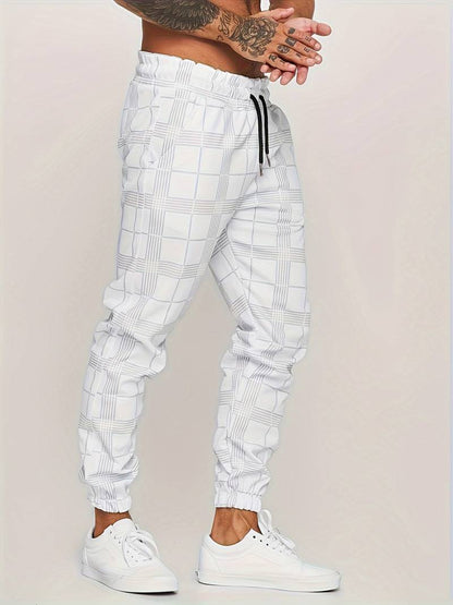 UrbanFit Men's Slim Fit Checkered Joggers