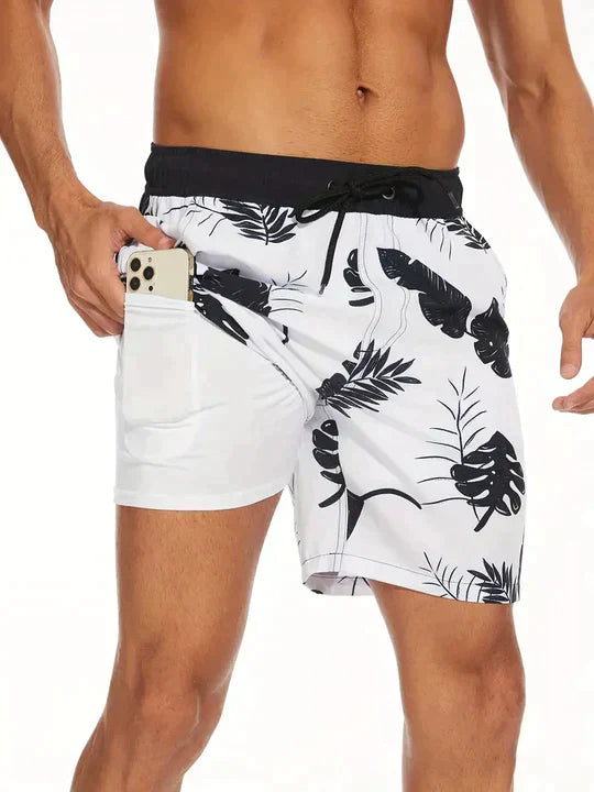 Men's Swim Shorts Lined Phone Pocket - Vonnera