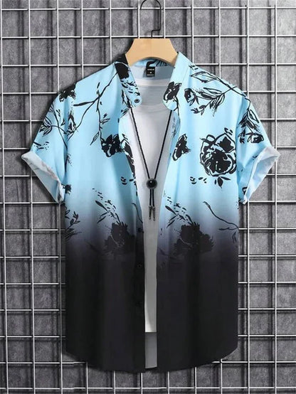 Men's Hawaiian Shirt 3D Floral Print Vibrant