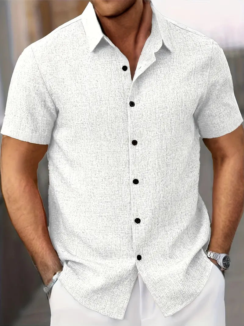 Men's Classic Short Sleeve Cotton Shirt - Vonnera