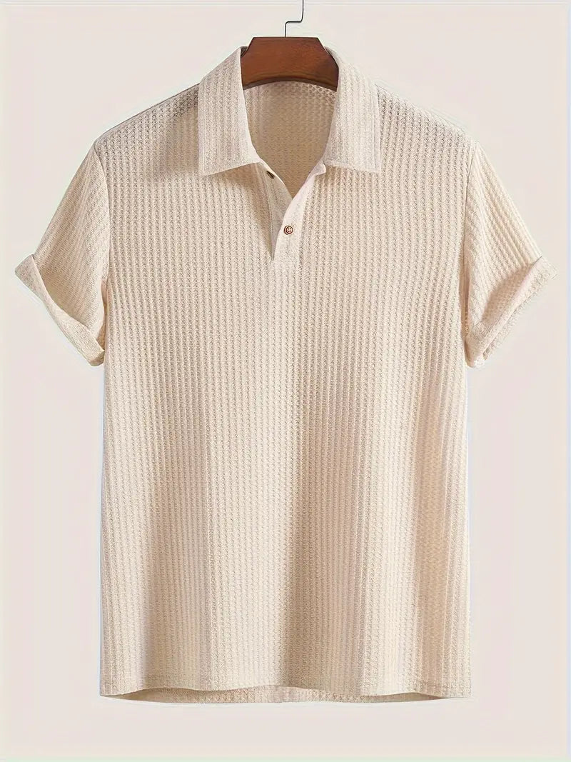 Men's Casual Polo Shirt Cotton Breathable Navy