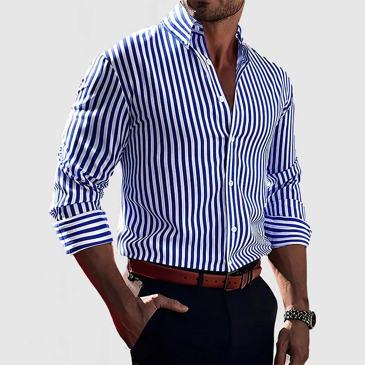 Men's Striped Button Down Shirt - Vonnera
