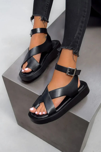 Women's Flat Buckle Sandals Platform