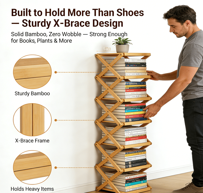 Bamboo 9 Tier Storage Rack No Assembly Required