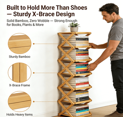 Bamboo 9 Tier Storage Rack No Assembly Required